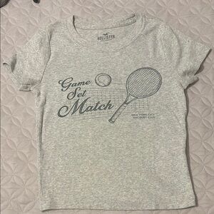 Hollister Gray Tennis Graphic Tee